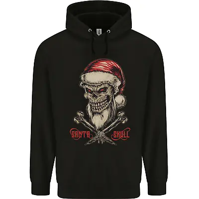 Buy Christmas Santa Skull Heavy Metal Biker Mens 80% Cotton Hoodie • 24.99£