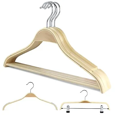 Buy The Hanger Store™ Stylish Laminated Wooden Quality Coat Clothes Hangers • 10.99£