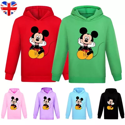 Buy Kids Boys Girls Mickey Mouse Hoodie Sweatshirt Casual Hooded Jumper Pullover UK • 8.99£