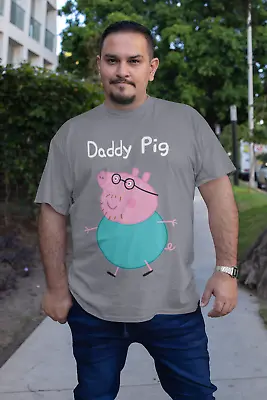 Buy Daddy Pig Charcoal Tshirt-Peppa Cartoon TV Fashion Clothing Short Sleeve • 7.99£