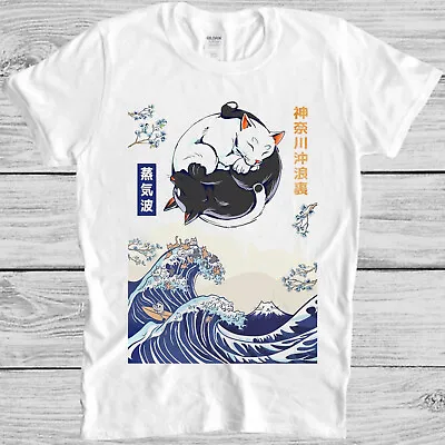 Buy Yin Yang Cat Kitten Maneki Neko Luck The Great Wave Off Gift Tee T Shirt M1093 • 6.35£