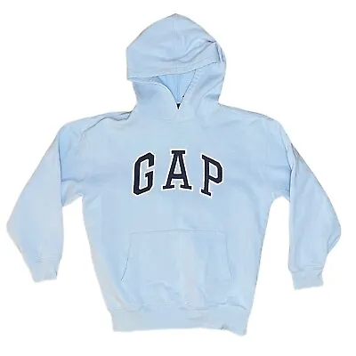 Buy GAP KIDS Light Blue Hoodie Size XL 12 Years Spell Out Fleece Pullover Boys GC • 14.99£