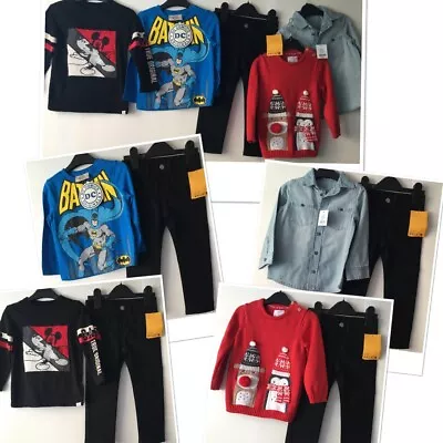 Buy New Tags H&M Black Jeans & New George Shirt Batman Top & Exc U Tops 18-24 M • 21.95£