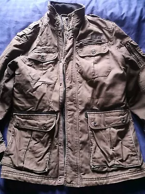 Buy JACK AND JONES Men's Coat Jacket Size XL Khaki Green Heavy Duty Lightly Padded  • 5£