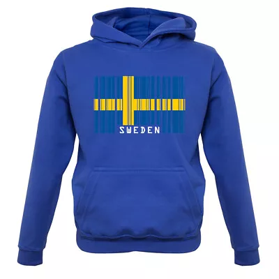 Buy Sweden Barcode Style Flag - Kids Hoodie Swede Swedish Flags Stockholm Country • 16.95£