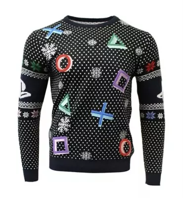 Buy XL (UK) Black Play Station Ugly Christmas Xmas Jumper Sweater Numskull PS5 • 33.99£