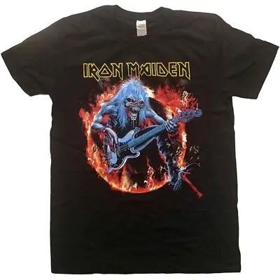 Buy Officially Licensed Iron Maiden Fear Live Flames Mens Black T Shirt Classic Tee • 14.50£