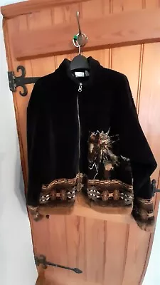 Buy Vintage Outback Trading Fleece Jacket With Native American Horse Pony Design.  • 25£
