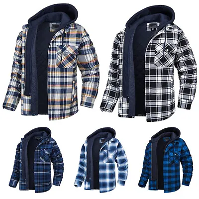 Buy New Mens Padded Quilted Lined Shirt Lumberjack Fleece Jacket Flannel Warm Work • 14.39£