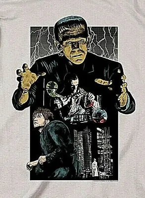 Buy Frankenstein Illustrated  Boris Karloff  Men Unisex T-Shirt -Available Sm To 3x • 24.62£