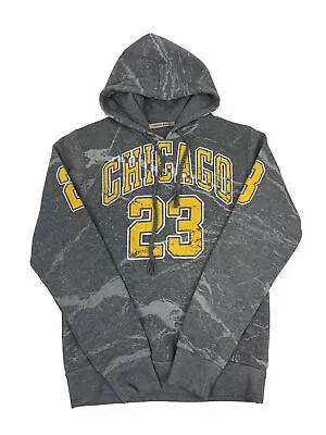 Buy Men’s Chicago 23 Grey Bleached Hoodie Size Medium • 7£