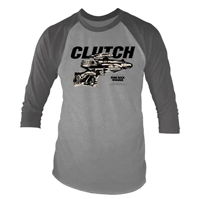 Buy Clutch Pure Rock Wizards Grey 3/4 Length Sleeve Raglan Baseball Shirt • 16.59£