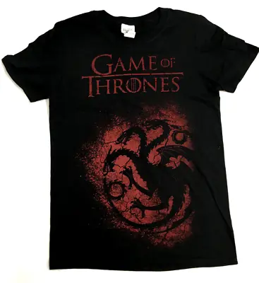 Buy Game Of Thrones Official Dragon Black Printed Men's T-Shirt MTV GoT Size Small • 10£