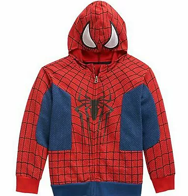 Buy The Amazing Spiderman Zip-Up Hoodie Child Size 5-6 7 New Costume Sweatshirt 2014 • 48.25£