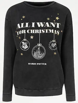 Buy Harry Potter Hogwarts Christmas Jumper Sweatshirt Ladies Women Size M XL 2XL • 27£