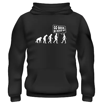 Buy Evolution Of Go Back We Fu*ked Up Funny Mankind Human Ape To Man Women Hoodie • 24.99£