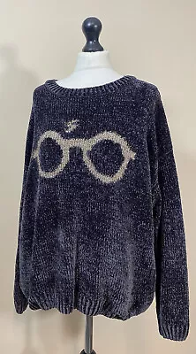 Buy Harry Potter Velvet Knit Jumper Woman Size XL Glasses Scar • 15.99£