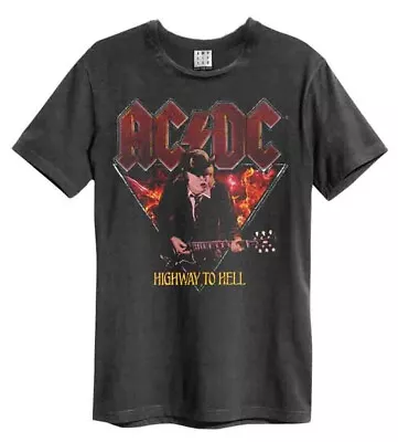 Buy Amplified AC/DC Highway To Hell Angus Mens Charcoal T Shirt AC/DC Classic Tee • 19.95£