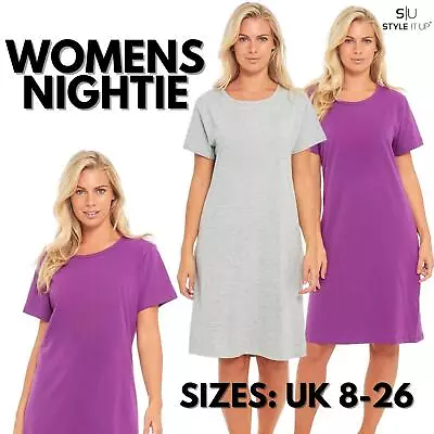 Buy Ladies Nightdress 100% Pure Cotton Soft Nightie Womens Breathable Loungewear Pjs • 7.99£
