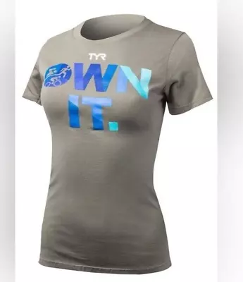 Buy TYR Women's Training Graphic T-Shirt Gray Crew Neck Short Sleeve Shirt Size S • 7.57£