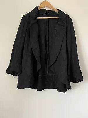 Buy Ischiko Jacket Black 100% Wool Lace Look Bell Sleeve Goth Size 14  • 59.99£