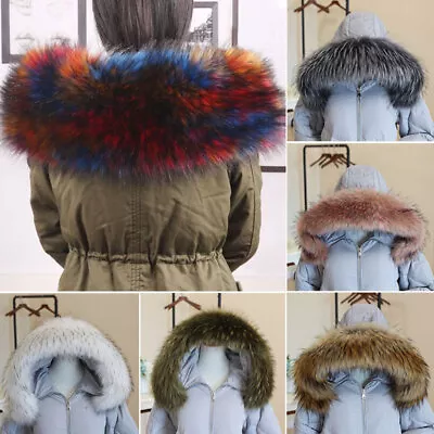 Buy Winter Fur Collar Scarf Trim For Coat Down Faux Fur Jacket Hood Scarf Shawl Wrap • 7.61£