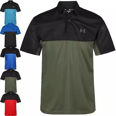 Buy Mens Under Armour Polo Shirt Short Sleeve HeatGear Block Colour Breathable Gym • 12.99£
