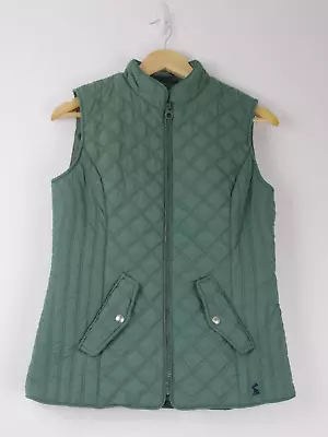 Buy Ladies Size 10 Joules Quilted Gilet Sage Green Body Warmer Pockets Full Zip • 16.99£