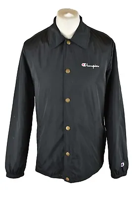 Buy CHAMPION Black Windcheater Jacket Size S Mens Retro Sportswear • 22.50£