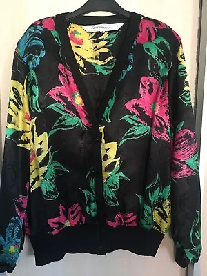 Buy V Neck Bomer Style Jacket  Ladies Size 14 Floral Print • 8.50£