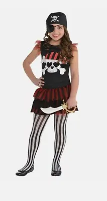 Buy Pirate T-Shirt Swashbuckler Buccaneer Girls Kids Childs Fancy Dress 8 - 10 • 10.99£