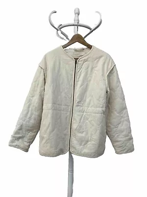 Buy White Padded Quilted Spring Jacket Corduroy Women’s Size S • 25£