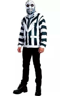 Buy Beetlejuice Hoodie Adult Mens Licensed Dress Up Ghost Halloween Horror Costume • 36.65£