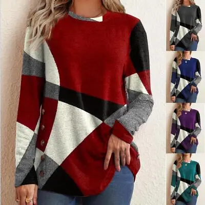 Buy Womens Tee T Shirts Ladies Long Sleeve Pullover Tops Tunic Blouse Plus Size 6-24 • 12.61£