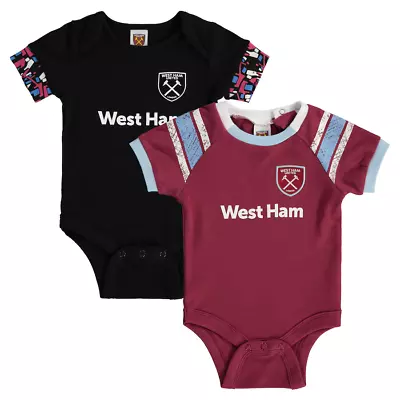 Buy Official West Ham United FC - 2 Pack Bodysuit Aged 3-6 Months BNWT • 16.99£
