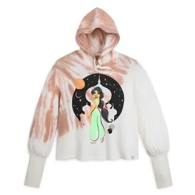 Buy Disney Store Princess Jasmine Semi-Crop Pullover Hoodie - Tie Dye - M, XL & 1X • 14.99£
