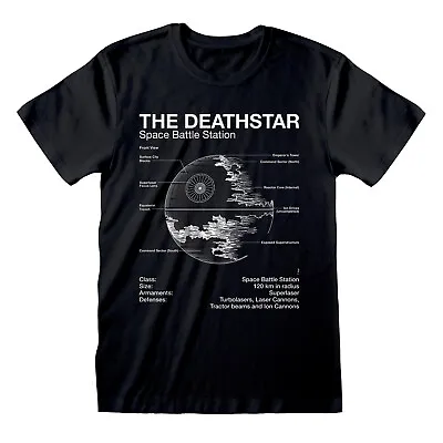 Buy Star Wars Death Star T Shirt Blueprint Schematic Darth Vader Official S M LXLXXL • 11.99£