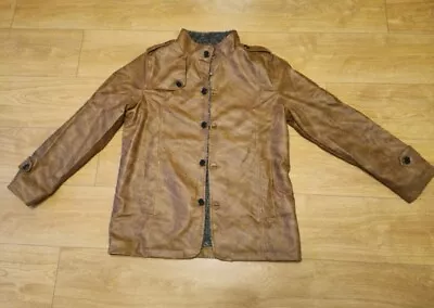Buy Men's Fur Lined Leather Look Jacket • 20£