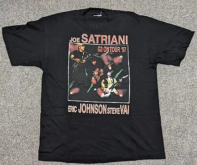 Buy Vintage 90s G3 Joe Satriani Steve Vai Eric Johnson T-shirt 1997 Guitar Tour L • 30£