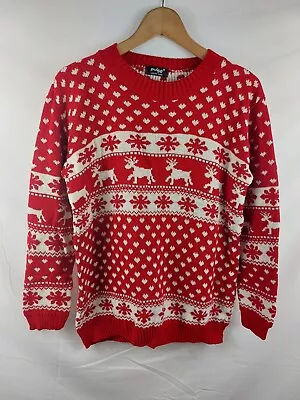 Buy Pulse Mens Red/White Pattern Christmas Jumper (164-00031) • 8£