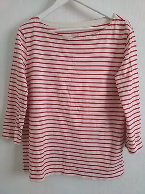 Buy Toast Breton Ecru /red Striped 3/4 Sleeve T Shirt Size 18 42  Chest • 15£