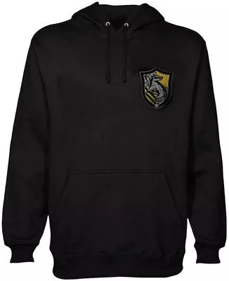 Buy Officially Licensed Harry Potter Hufflepuff Hoodie Black Hoodie With Backprint • 24.95£