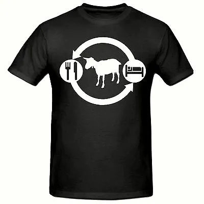 Buy Eat Sleep Goat, ROUTINE T Shirt, Funny Novelty Mens T-shirt • 8.99£