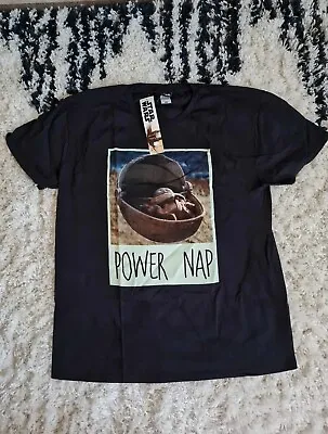 Buy Adults Star Wars Baby Yoda Power Nap T-shirt Size XL  BNWT • 9.99£