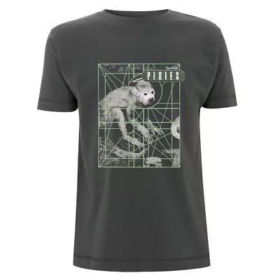 Buy Pixies Monkey Grid Charcoal Official Tee T-Shirt Mens • 16.36£