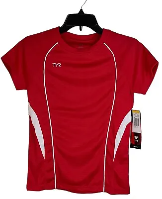 Buy NWT TYR Women's Red Lightweight Tech Tee Pullover Alliance S/S Swimwear Size XS • 28.69£