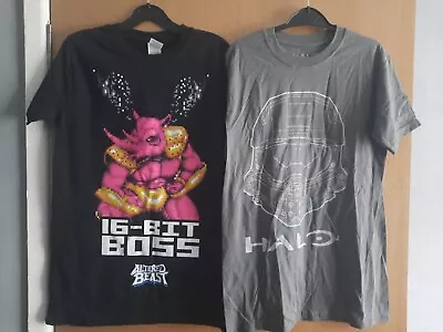 Buy 2 X Gaming T Shirts SIZE SMALL Halo - Altered Beast 16-bit Boss Ps1 Sega Ps2 Ps4 • 12.99£