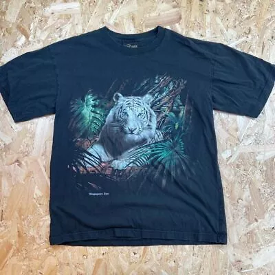 Buy Black Tiger Print Graphic Animal Print / Scene T Shirt Y2k Style • 9£