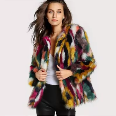 Buy Womens Multicolor Faux Sheep Fur Loose Fit Winter Jackets Coat Overcoats Thick • 62.63£