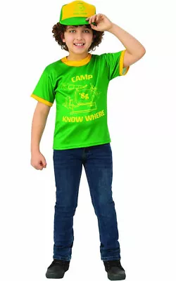 Buy Licensed Dustin Camp Know Where Stranger Things T-shirt Child Halloween Costume • 23.17£